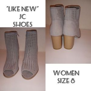 2/$40 GREY PEEPTOE BOOTIES
